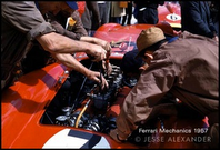 Ferrari mechanics at the Nurburgring, by Jesse Alexander