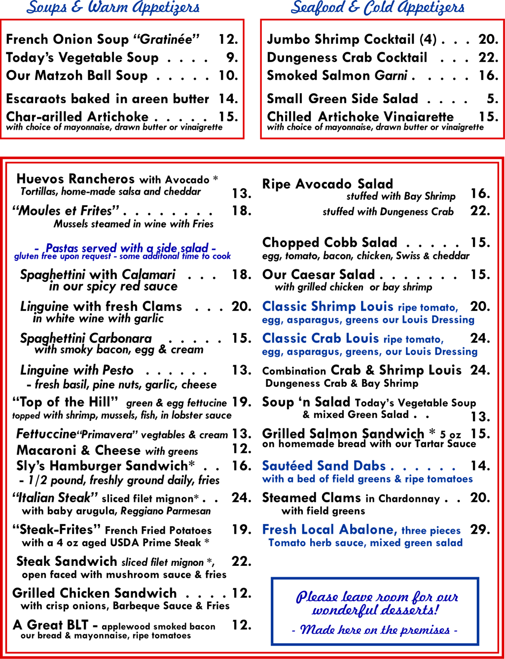 lunch menu